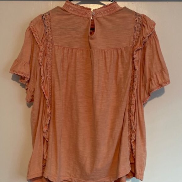Free People Blouse Prairie Cottagecore Hippie Distressed Medium Like New $98 - Picture 2 of 13